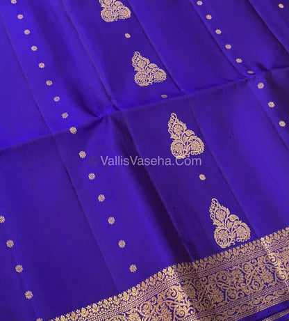 Pure Soft Silk Saree - Kanchi Border - Blue Shade - VVPSS033