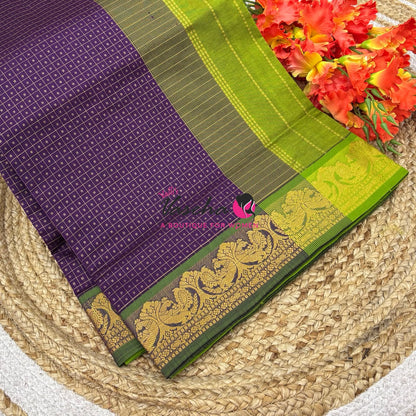 Semi Silk Cotton Saree Lakshadeepam Shade |VVSSC009
