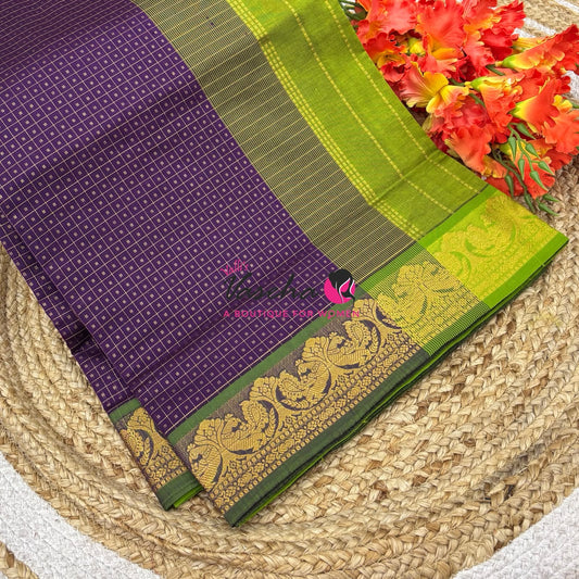 Semi Silk Cotton Saree Lakshadeepam Shade |VVSSC009