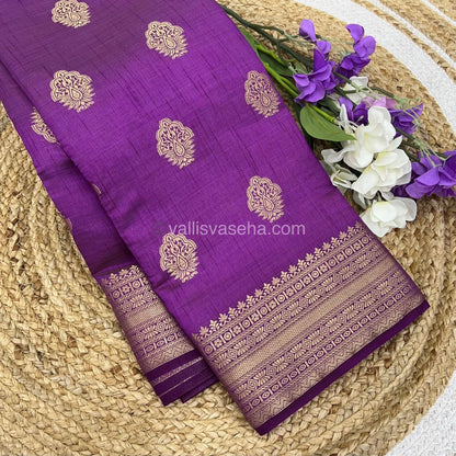 Semi Tussar Silk Saree - Purple Shade - VVSTS008