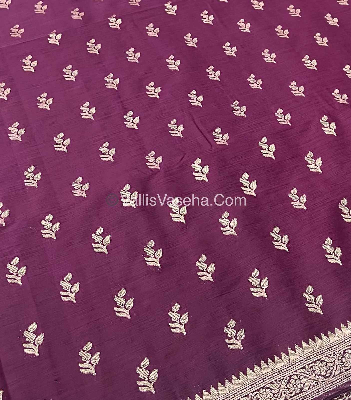 Banarasi - Heritage Silk - Semi Kathan Silk - Wine Shade - VVBHS003