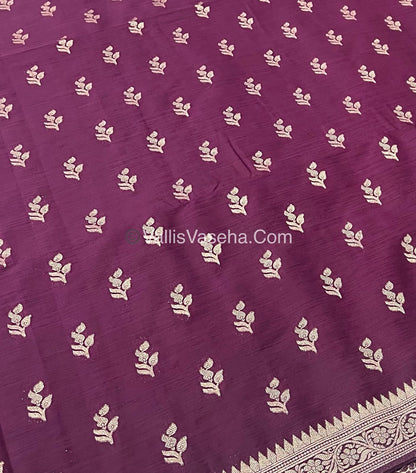 Banarasi - Heritage Silk - Semi Kathan Silk - Wine Shade - VVBHS003