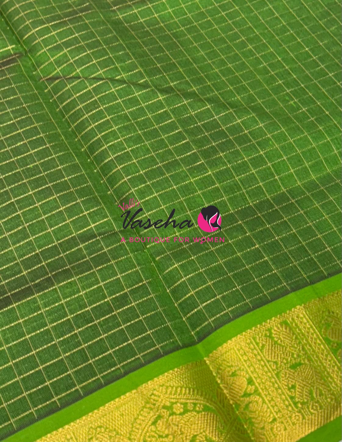 Pure Silk Cotton Saree - Zari Checks - VVCSC001