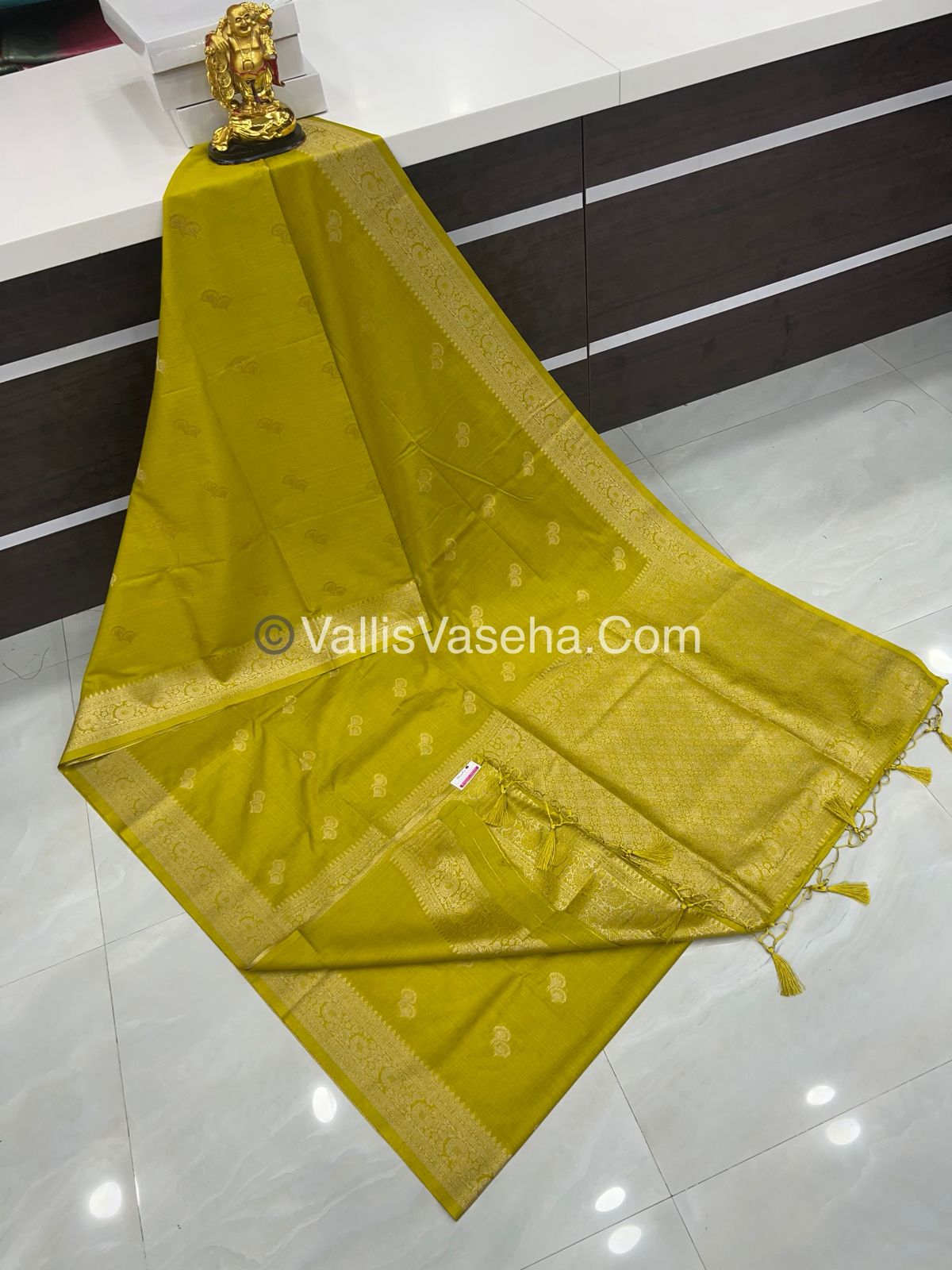 Banarasi - Heritage Silk - Semi Kathan Silk - Lemon Yellow Shade- VVBHS004