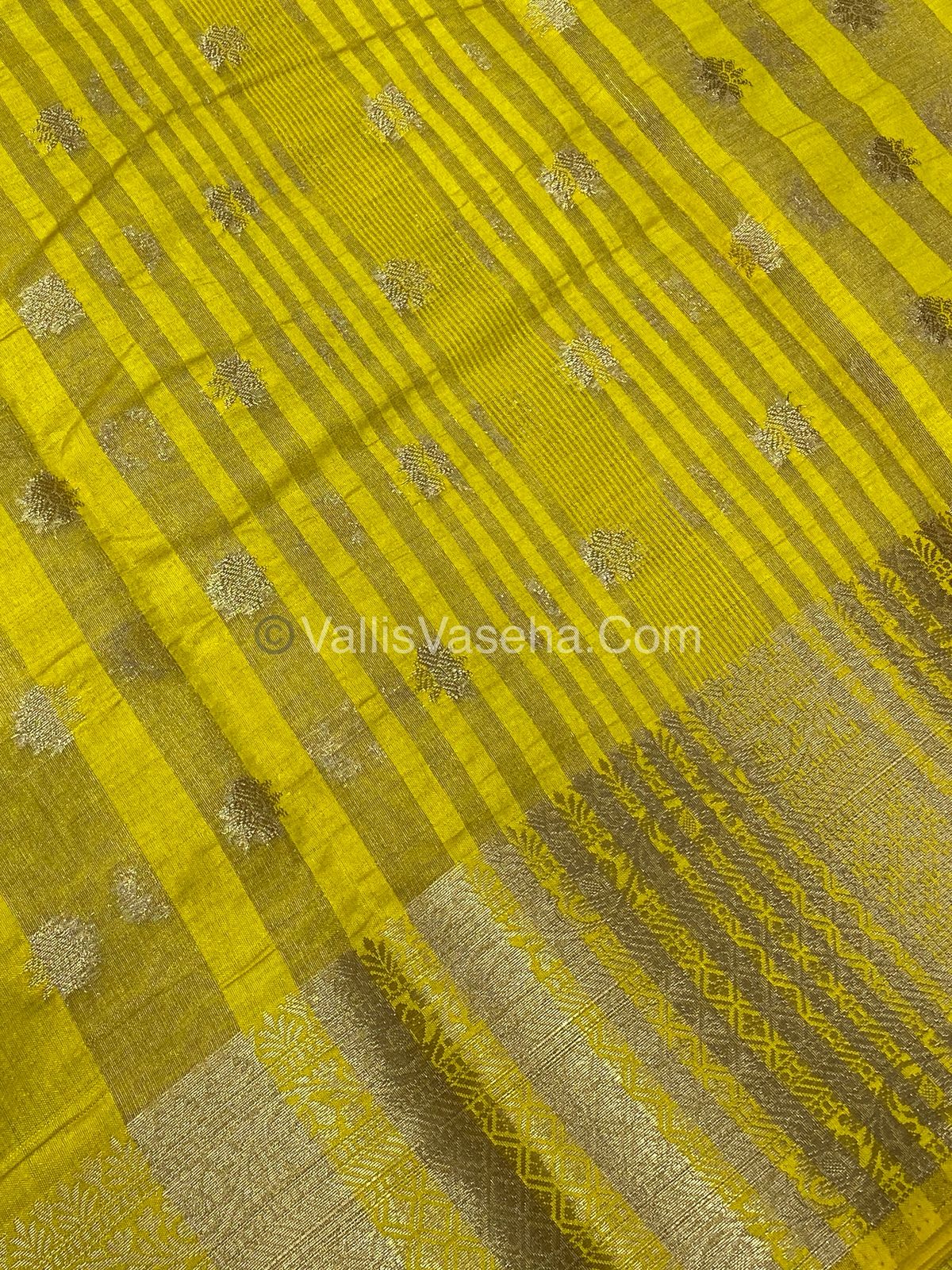 Semi Tussar Silk  - Yellow Shade  - VVSTS014