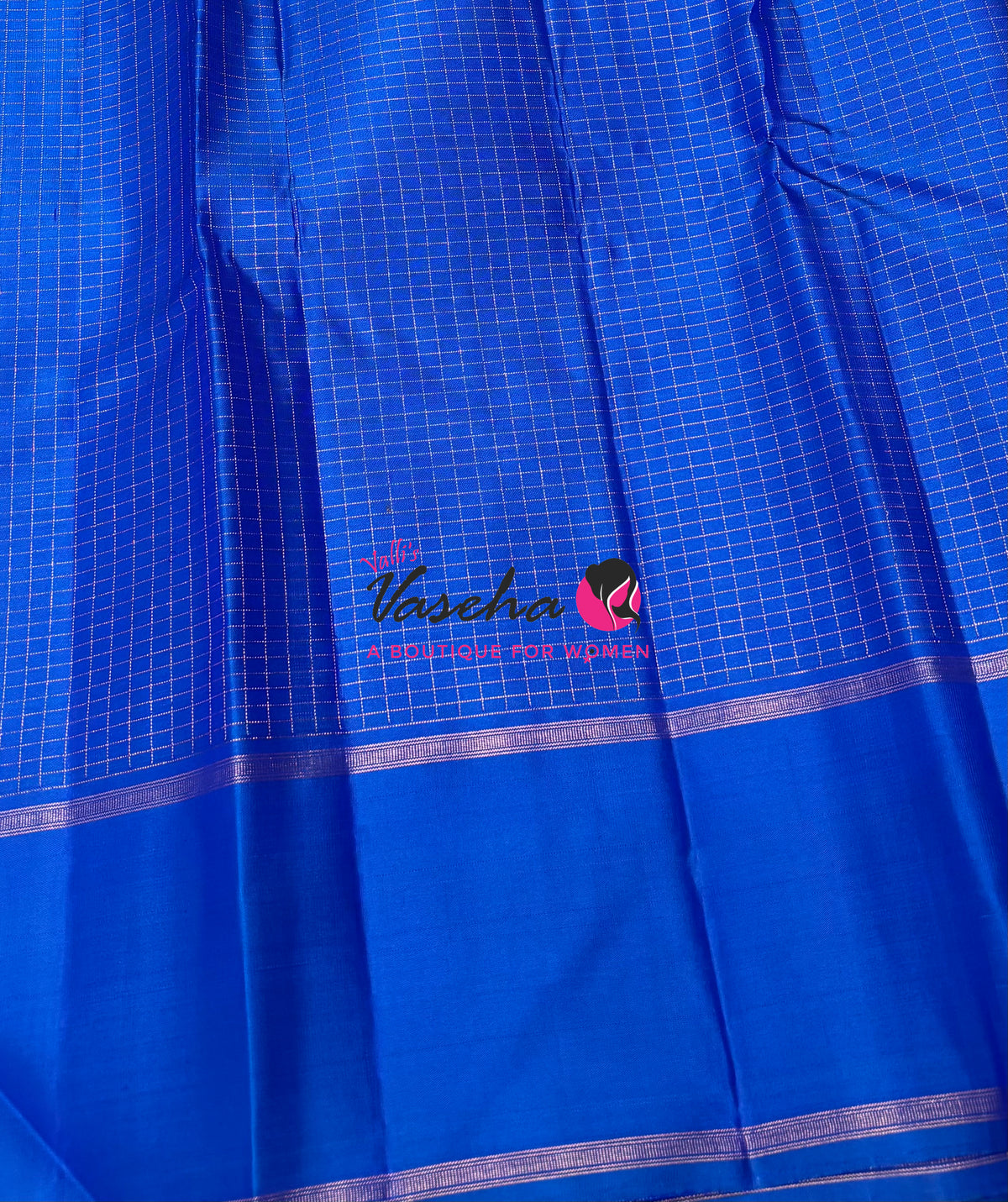Pure Kanchipuram Silk Saree - Blue Shade - VVPS100