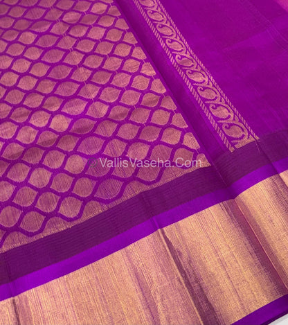 Pure Korvai Silk Cotton Saree - Temple border - VVKSC001