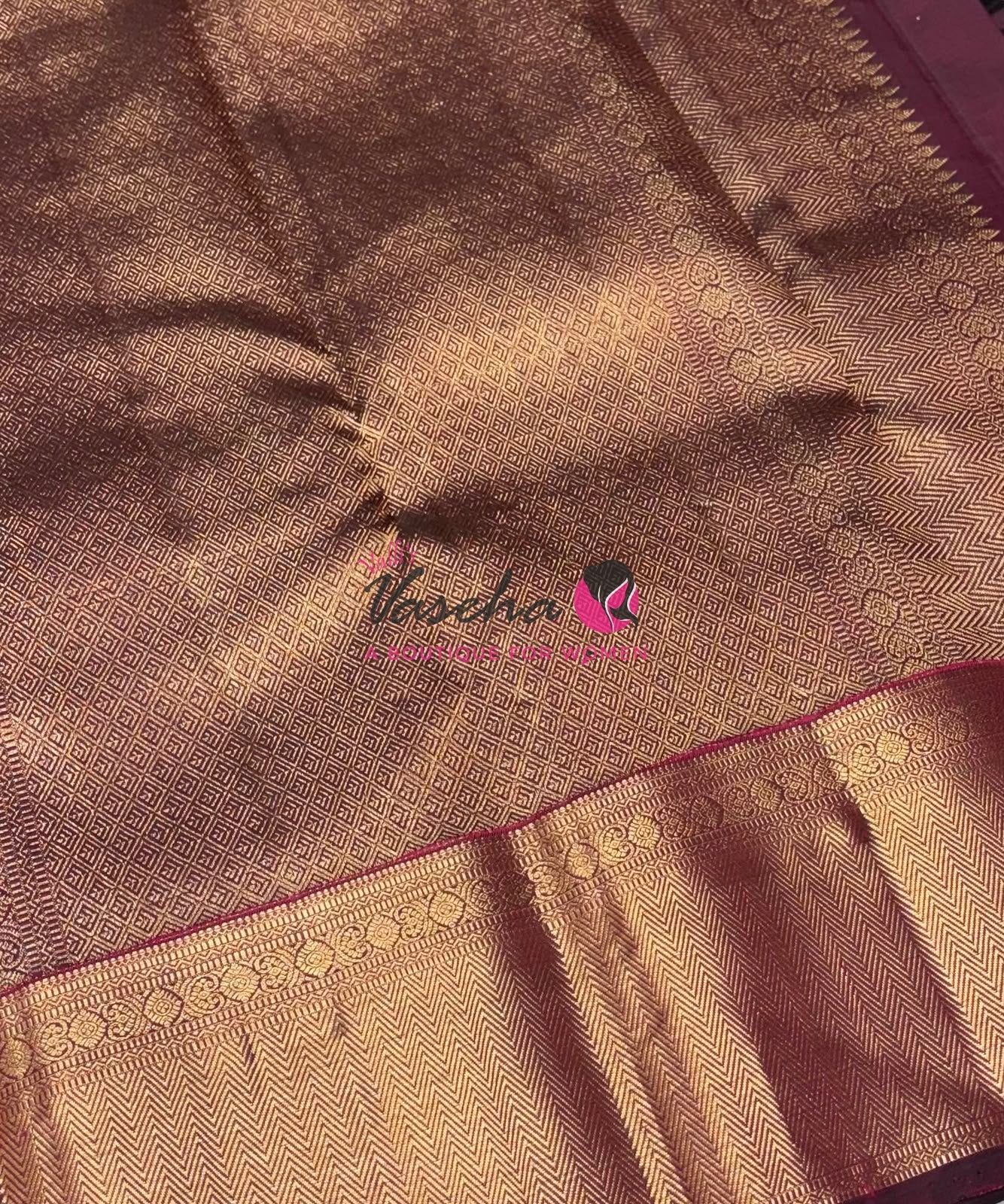 Pure Kanchipuram Silk Saree - Maroon Shade - VVPS045