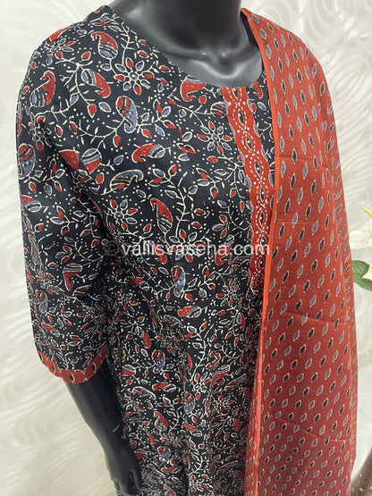 Ready Made - Anarkali - Salwar, Kameez & Duppatta(3pc)- Printed Cotton - VVAS002