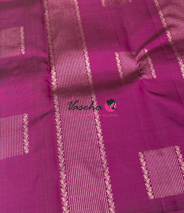 Pure Kanchipuram Silk Saree - Purplish Pink Shade - VVPS054