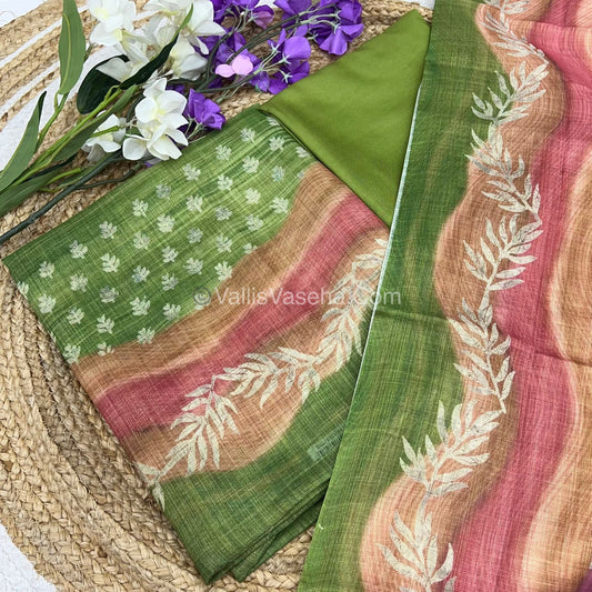 Digital Printed Tissue Linen Salwar Material  | VVUSM003