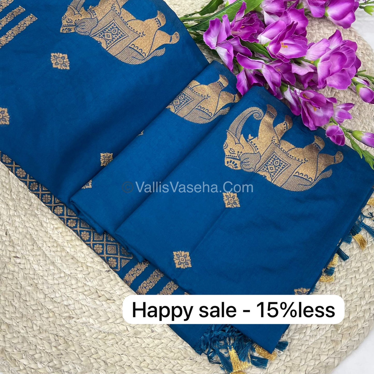 Mulberry Semi Silk - Shade of Peacock Blue  - VVMSS001