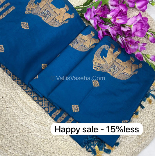 Mulberry Semi Silk - Shade of Peacock Blue  - VVMSS001