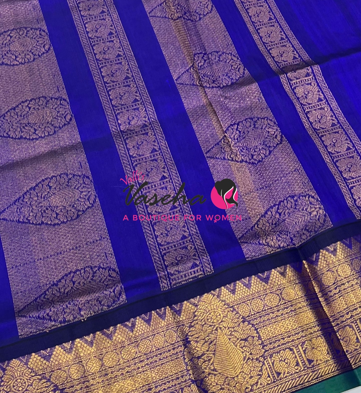 Pure Korvai Silk Cotton Saree - Sneha Green with Red - VVKSC019
