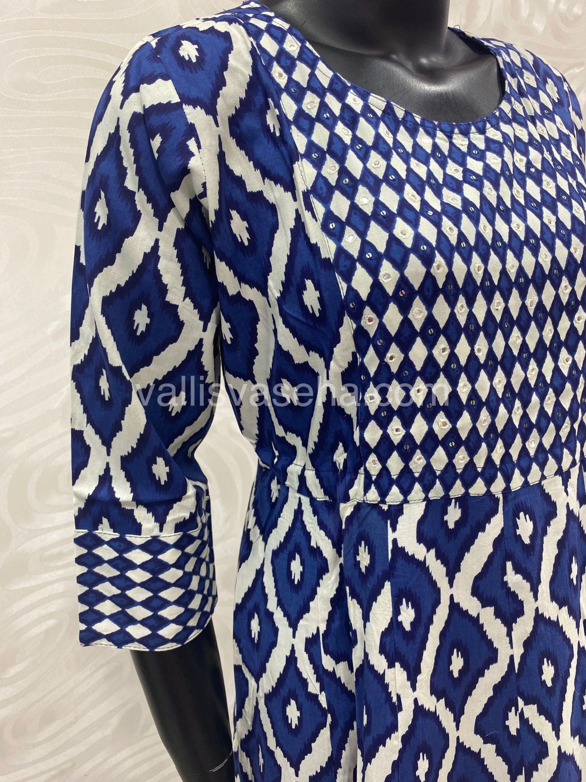 Ready Made - Long Floor Length Kurti - Blue Color - VV108449 & VV108450