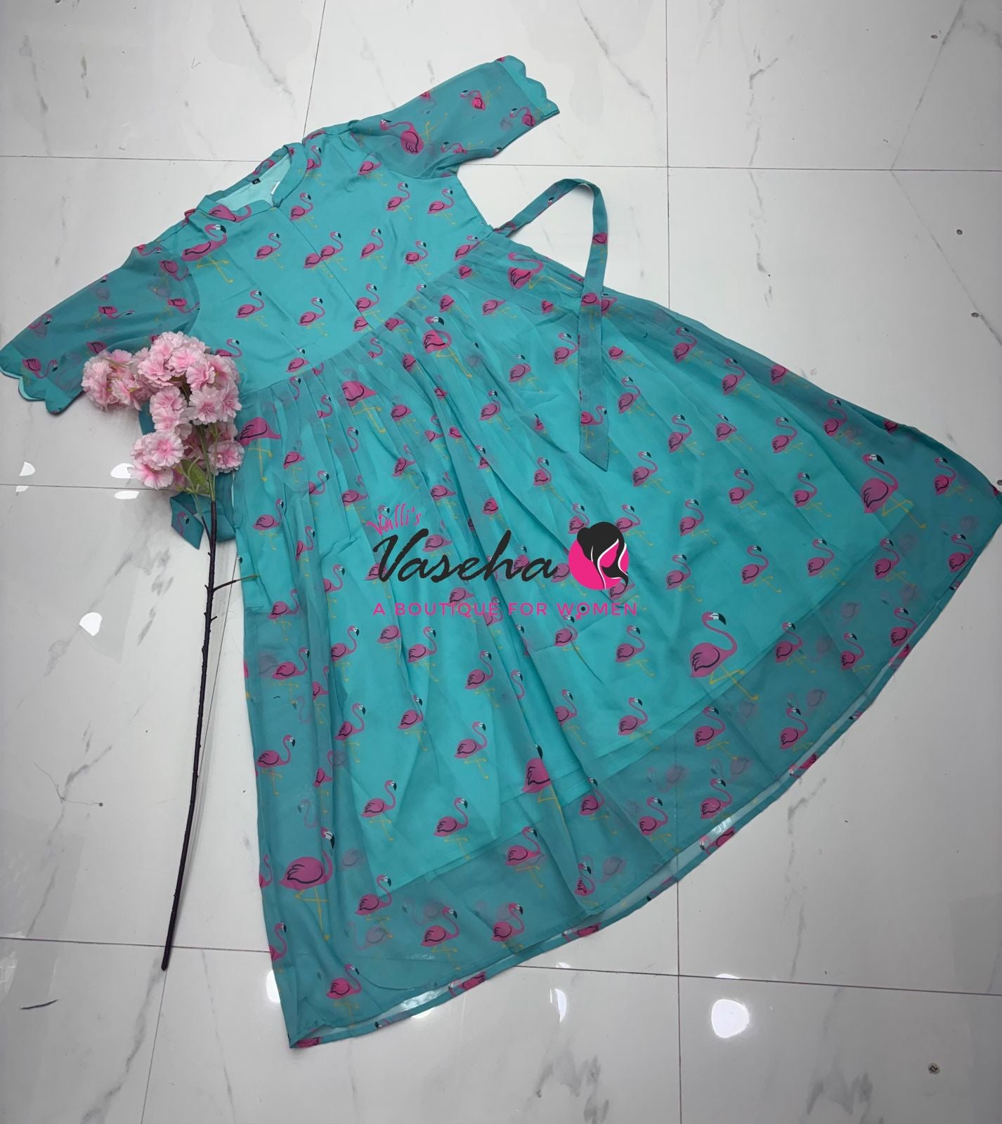 Ready Made - Georgette - Maxi Type - Blue Color  - VVFMG001