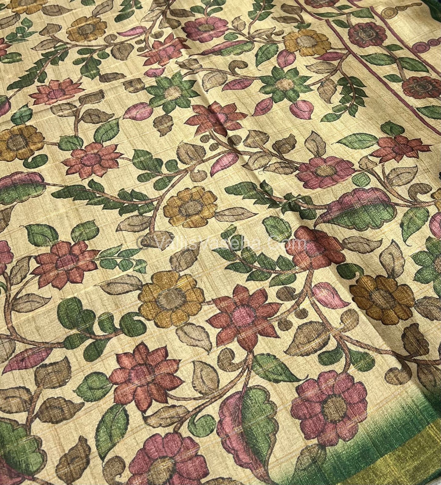 Semi Gicha Tussar Silk Saree - checks pattern - VVSGT001