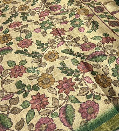 Semi Gicha Tussar Silk Saree - checks pattern - VVSGT001