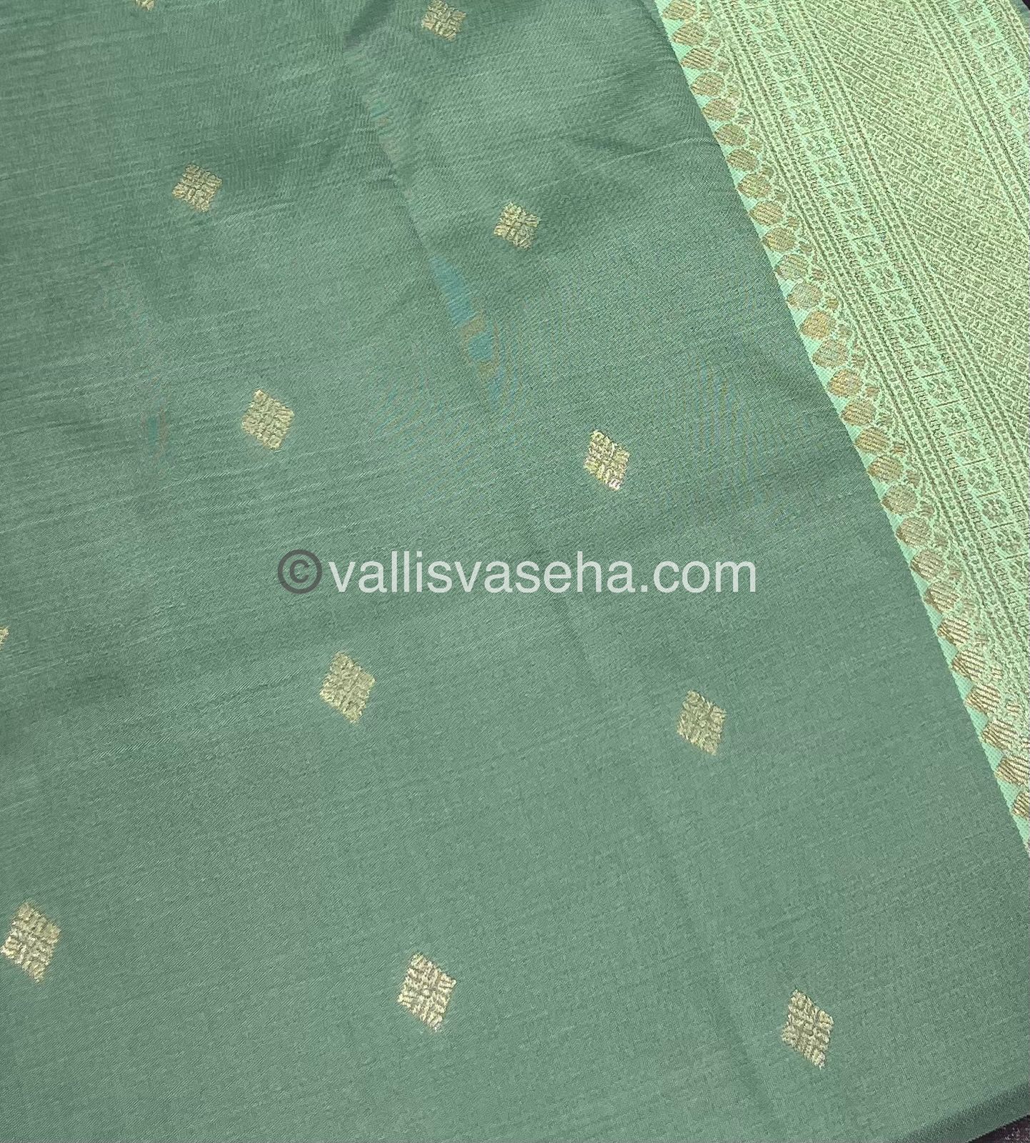 Semi Kanchi Silk - Dark Purple & Light Green Shade  - VVSKS004