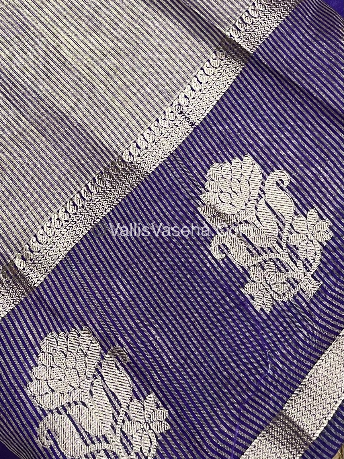 Semi Tissue Tussar Silk - Violetish Purple Shade - VVSTS043