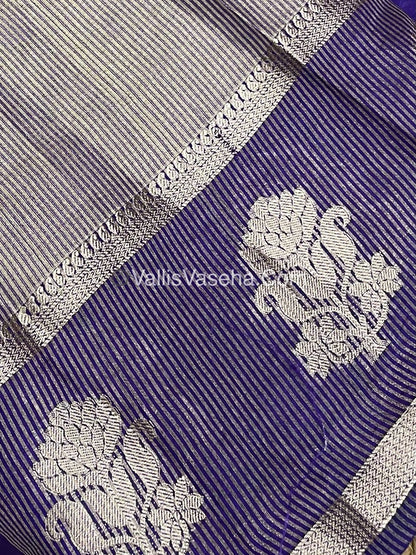Semi Tissue Tussar Silk - Violetish Purple Shade - VVSTS043