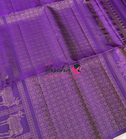 Pure Soft Silk Saree  - Border Less  - Purple Shade - VVPSS102