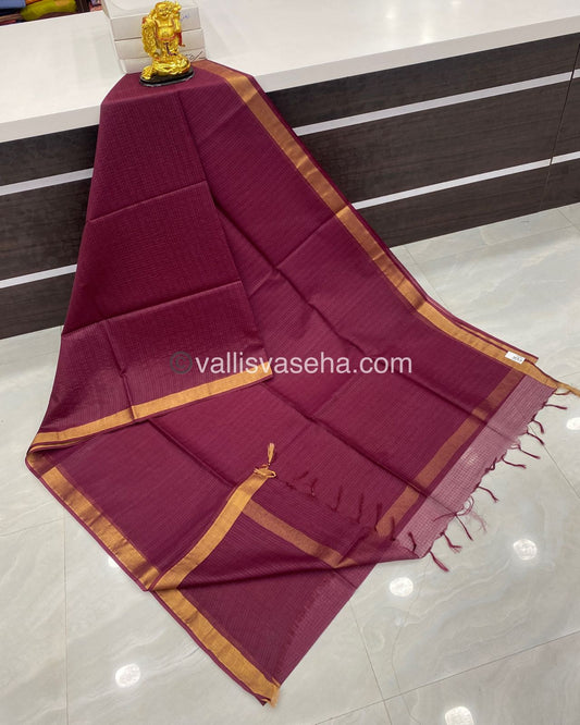 Light Weight Kota Saree - Wine Shade - VVKS001