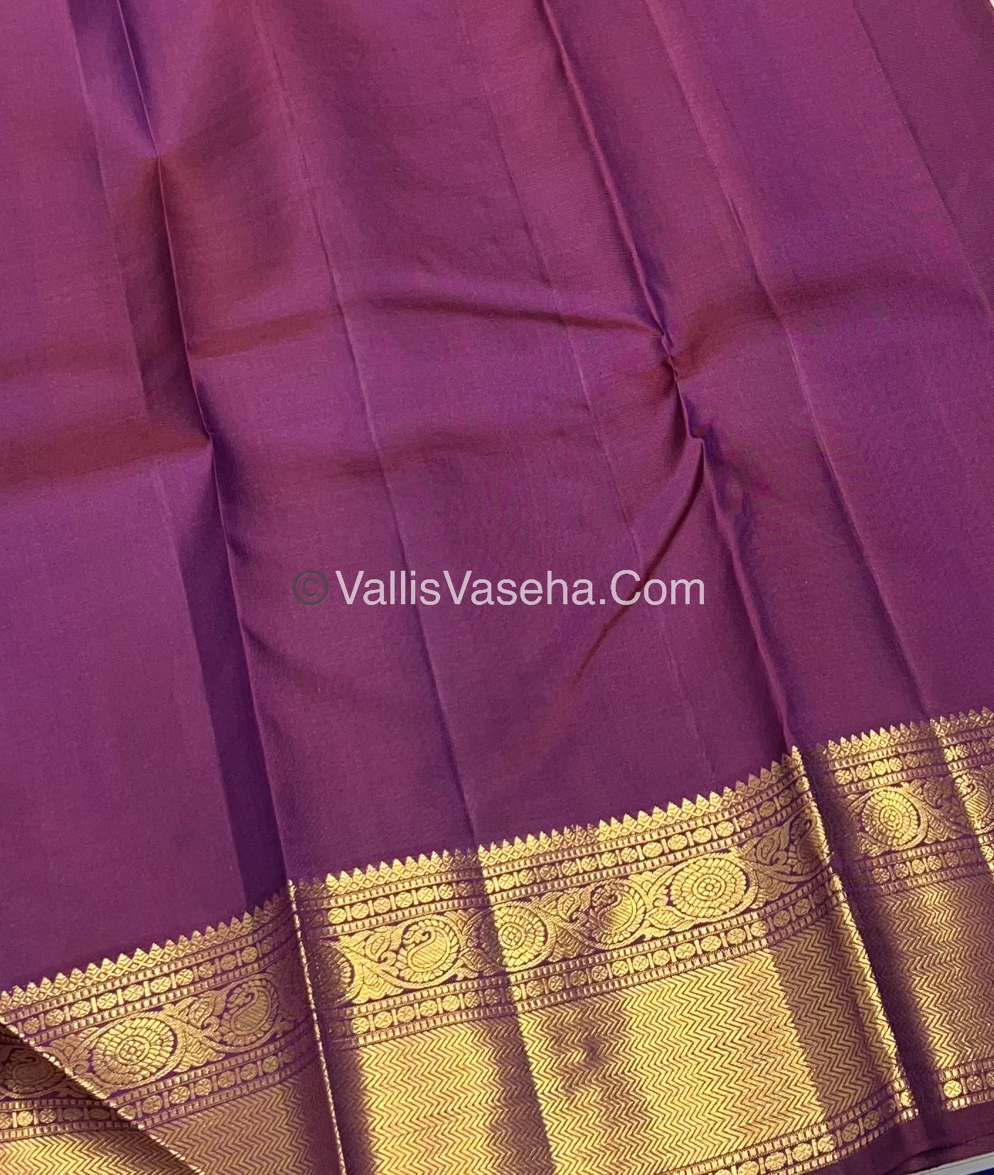 Pure Kanchipuram Silk Saree - Greyish Purple & Purplish Wine Combo - VVPS014