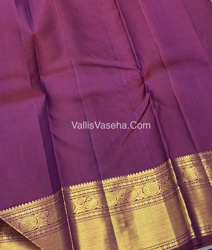Pure Kanchipuram Silk Saree - Greyish Purple & Purplish Wine Combo - VVPS014
