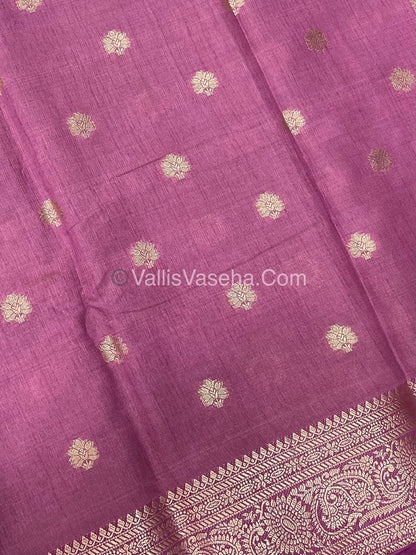 Semi Tussar Silk Saree |Onion Pink shade |VVSTS044