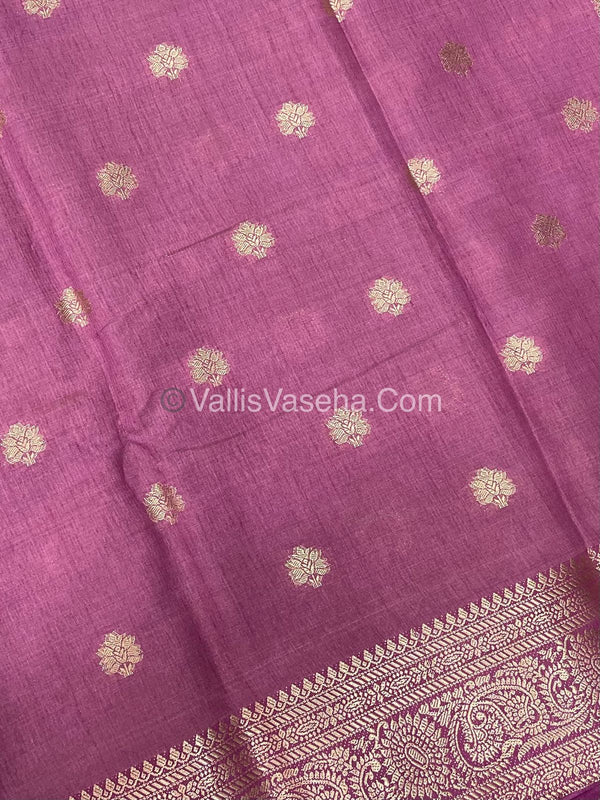Semi Tussar Silk Saree |Onion Pink shade |VVSTS044