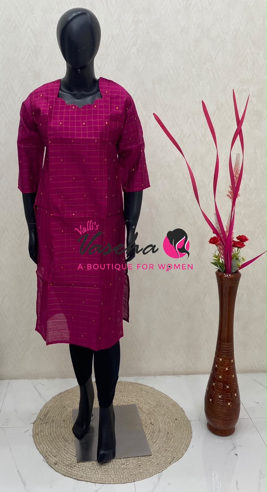 Ready Made - Semi Raw Silk - Kurti - VVSRK003