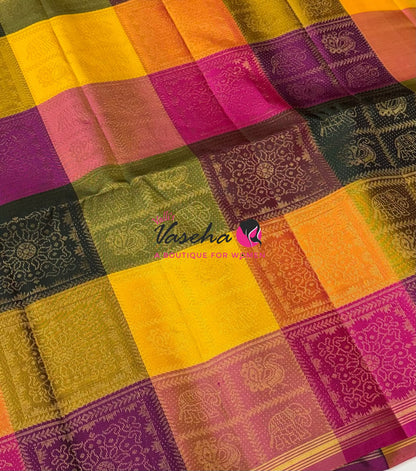 Pure Soft Silk Saree - Partly Pallu -  Half & Half Saree - VVPSS088
