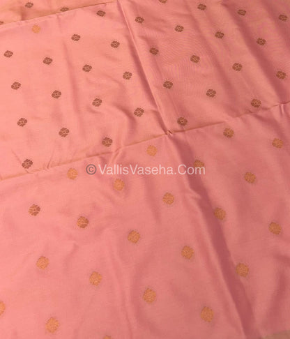 Semi Soft Silk - Border less - Double tone Light Peach Shade -VVSSS007