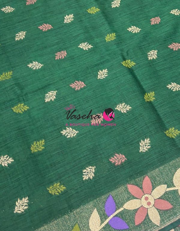Banarasi - Heritage Meenakari Silk - Green Shade - VVBHS016