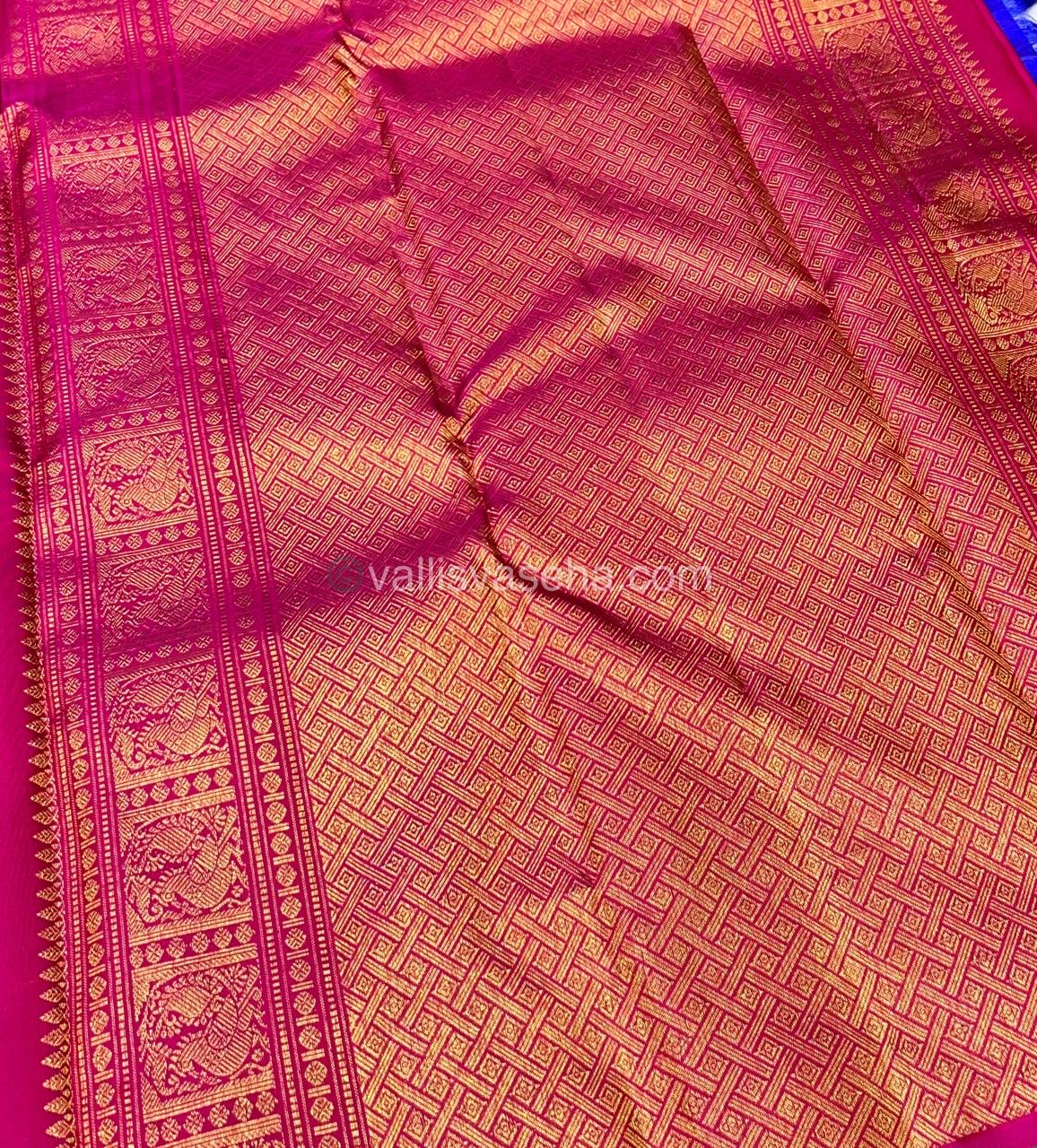 Pure Kanchipuram Silk Saree - Lavender (Light Purple) with Pink - VVPS005