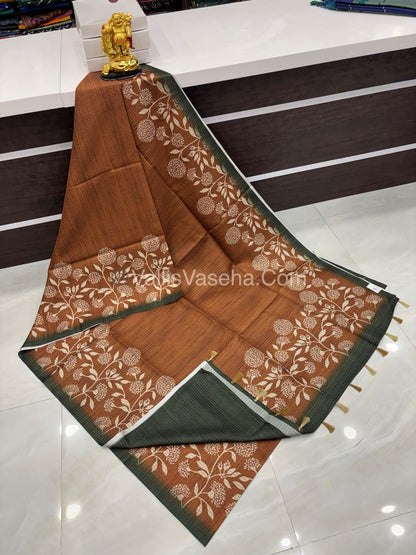 Art Tussar / Art Silk - Brown & Green  Shade - VVATS002