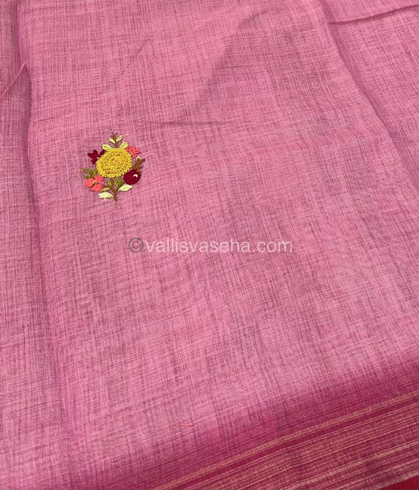 French Knot - Tissue Saree - Pink Shade - VVLFN002