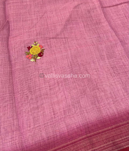 French Knot - Tissue Saree - Pink Shade - VVLFN002