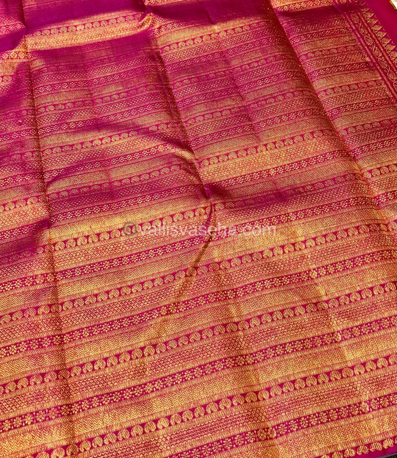 Pure Kanchipuram Silk Saree - Pazhum Pazhamum Checks - VVPS006