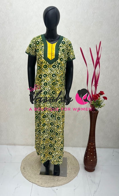 Free Size - Nighties - Batick Prints - VVJN001