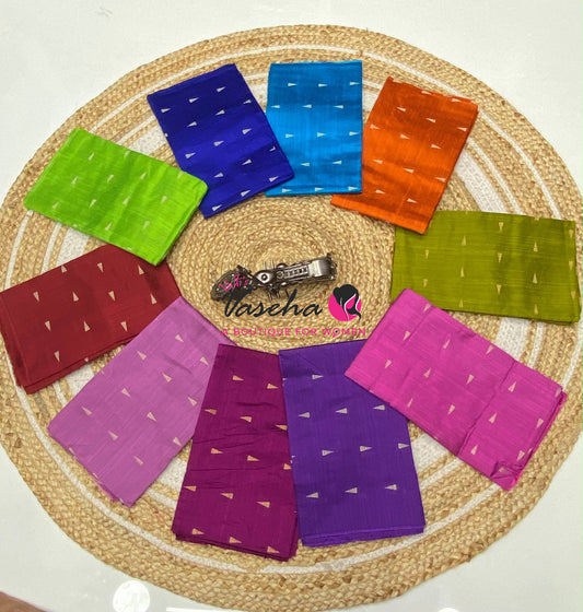 Blouse Bit - Pack Of 10pcs - Assorted-  Light - Semi Raw Silk - Thread Butta - 1 mtr - VVBB006