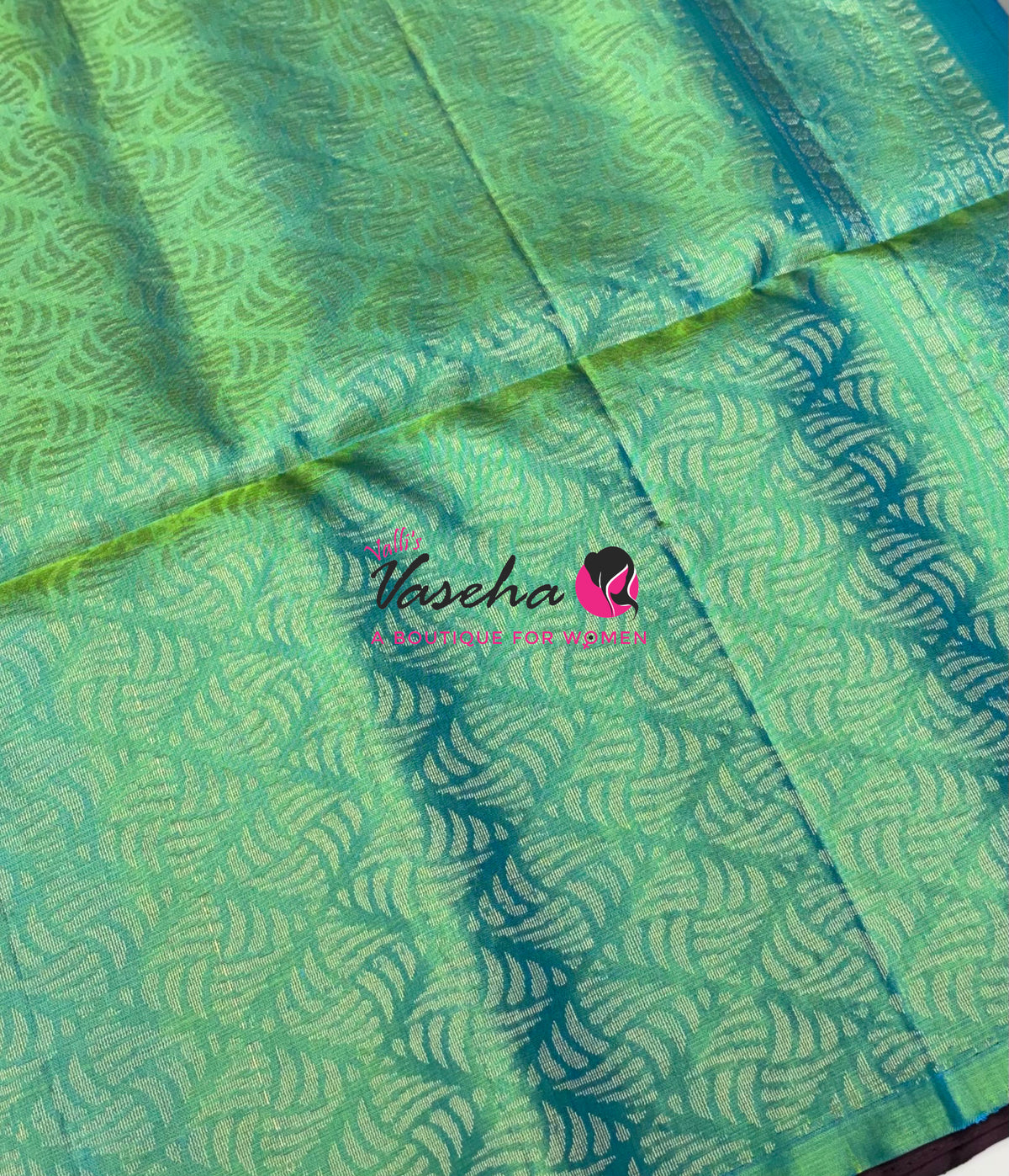 Pure Soft Silk Saree  - Brown With Dual Tone Green - VVPSS118