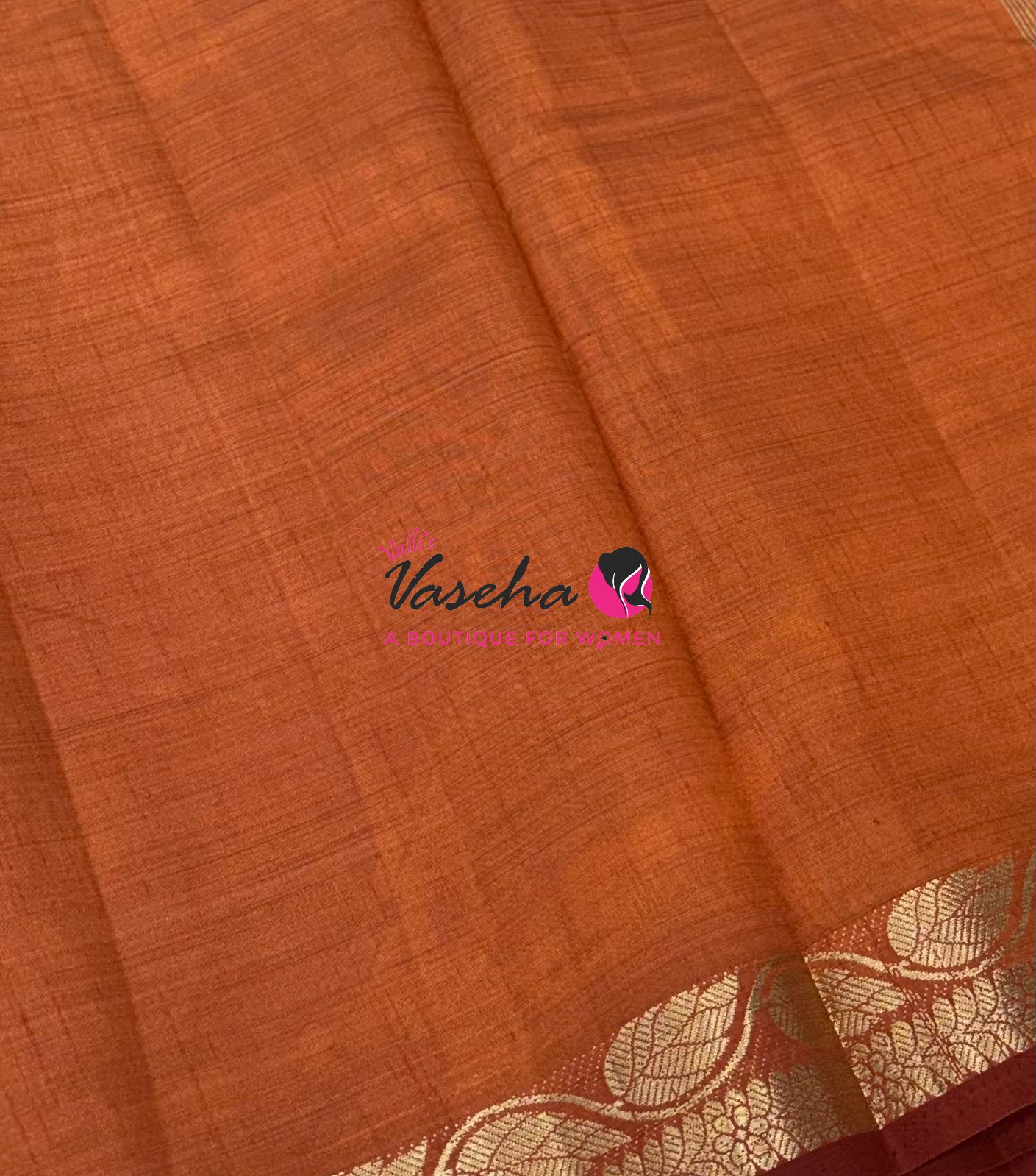Semi Tussar Silk - Rust Orange Shade - VVSTS003