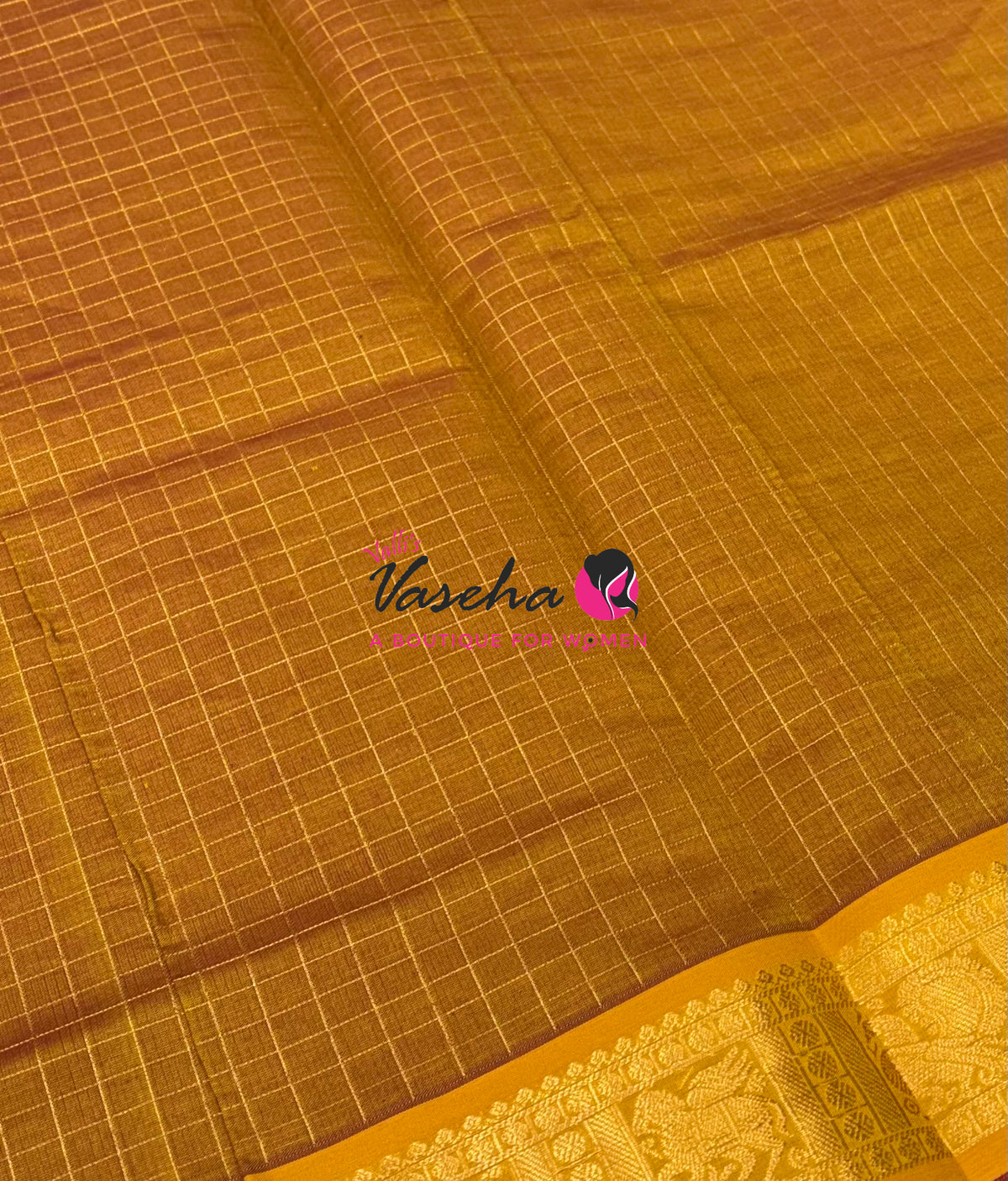 Semi Silk Cotton Saree - Checks Pattern - VVSSC019