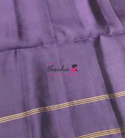 Pure Soft Silk Saree - (1.75 Warp) Kolam Design - Shade Of Onion Pink & Purple Shade - VVPSS074
