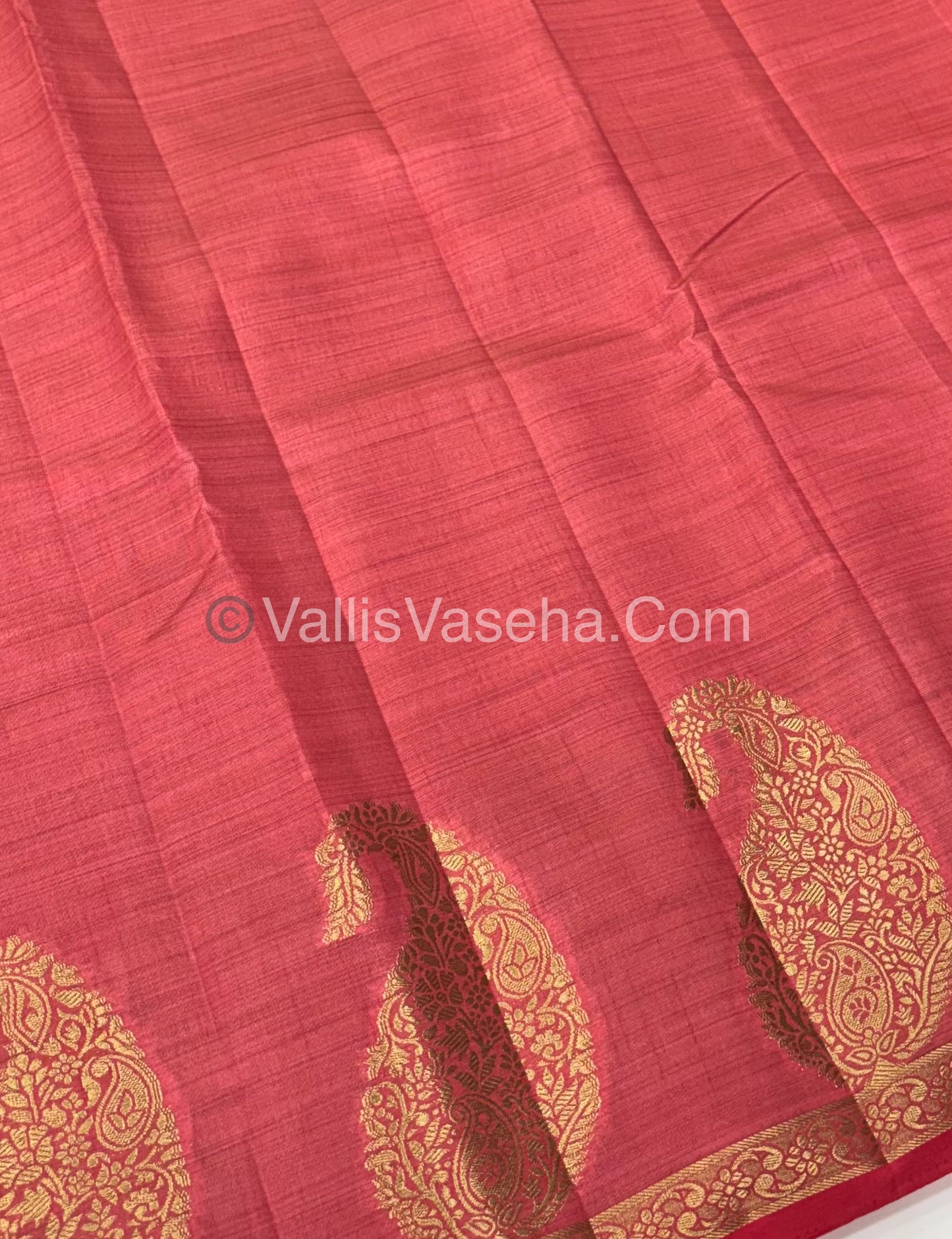 Semi Tussar Silk - Small Mango - Peach  Shade - VVSTS002