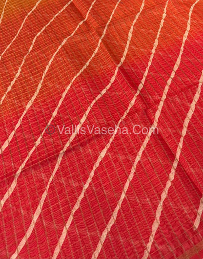 Semi Chanderi Saree - Fusion Of Bandhini & Madhubani- VVSCS002