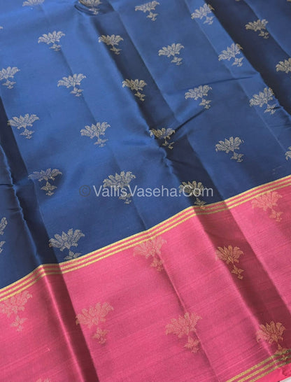 Half Mix - Pure Soft Silk Saree - Long Retta Petta Border with Butta - VVPSS076