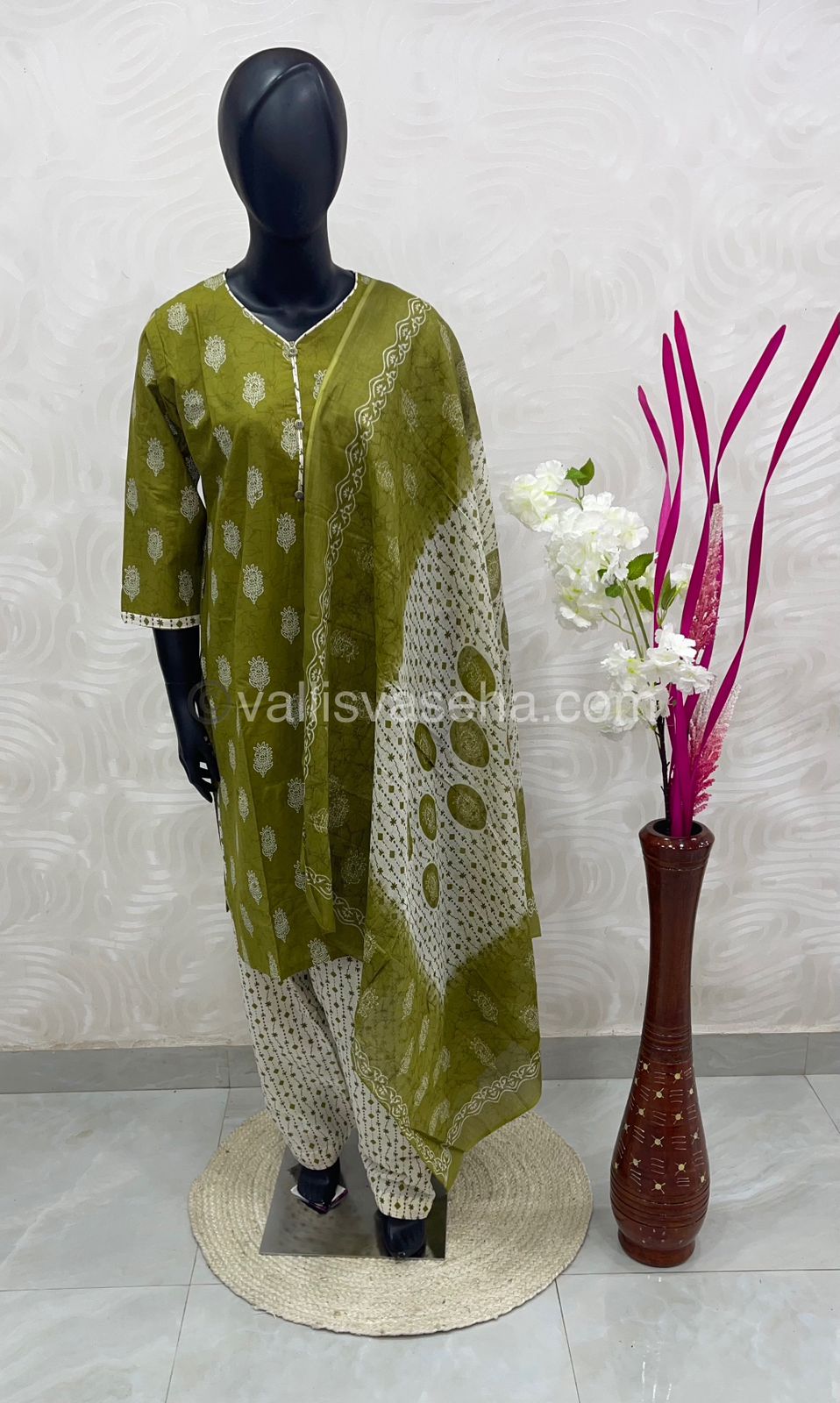 Ready Made - Semi Patiyala 3(pc) Set - Printed Cotton - VVRSP001